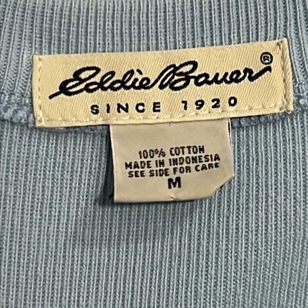 Eddie Bauer Women's Blue striped top - Size Medium